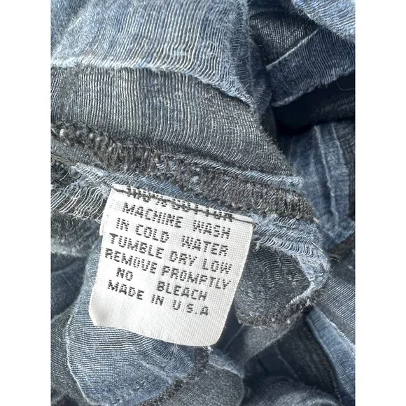 Dress To Kill Blue Striped Cotton Lagenlook Midi Pocket Tank Dress Made USA OS - Picture 7 of 9